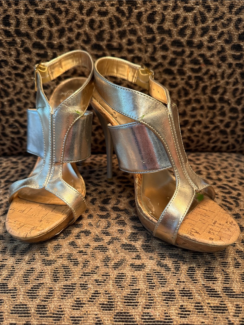 Joey Metallic Gold Strappy 3” High Heel Sandals